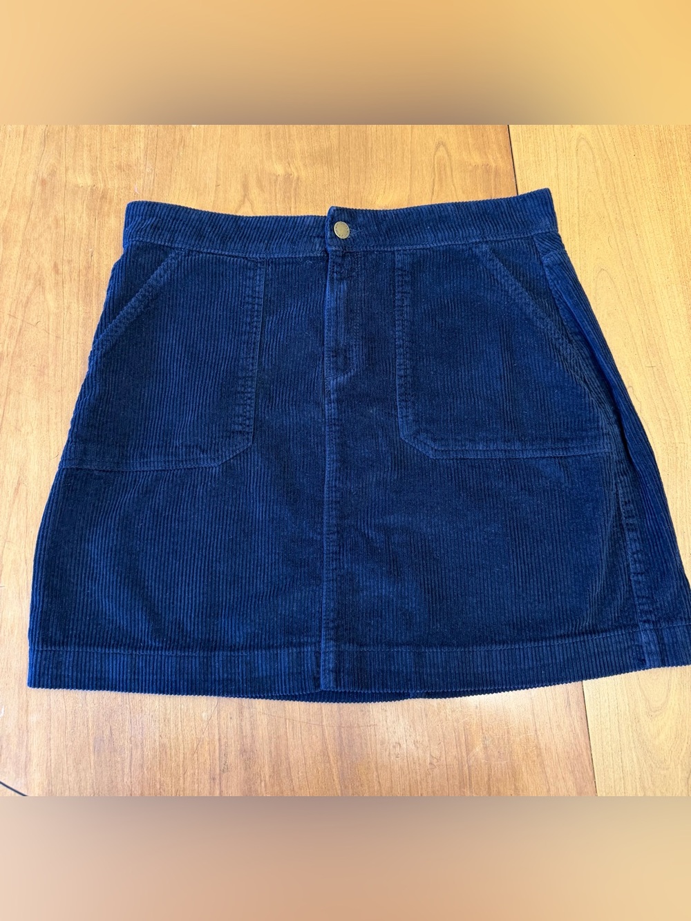 dip Navy Blue Corduroy A-Line Mini Skirt 12 | Coastal Cowgirl Dark Academia Fall